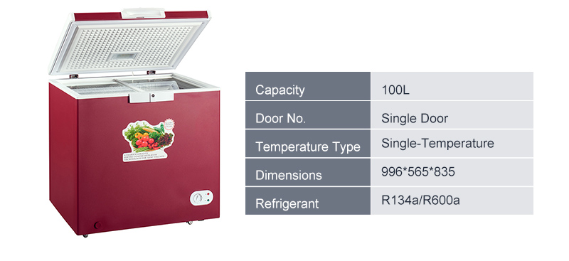 7 cu.ft. 200L Europeu Simple Stile Unicu Porta Tipu Cofanu Freezer_1